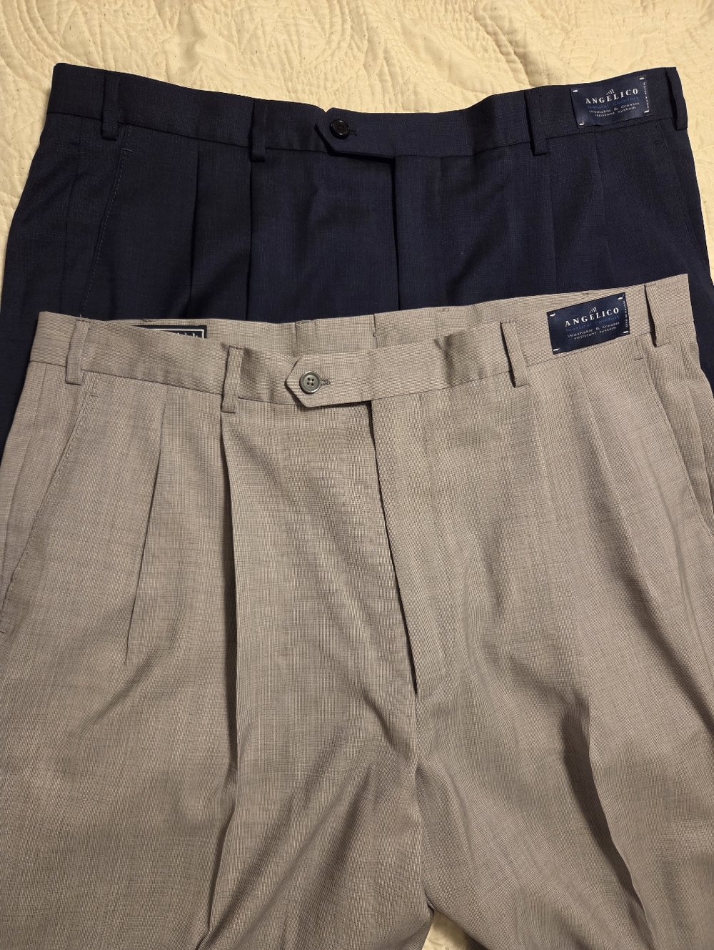 Paul Frederick Italian Collection Two Pants Lot 38 100% Virgin Wool NWT Angelico